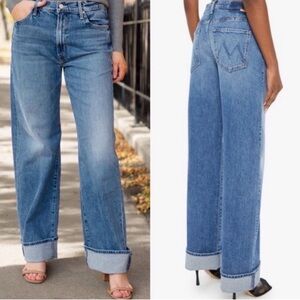 MOTHER Blue Wide-Leg Jeans